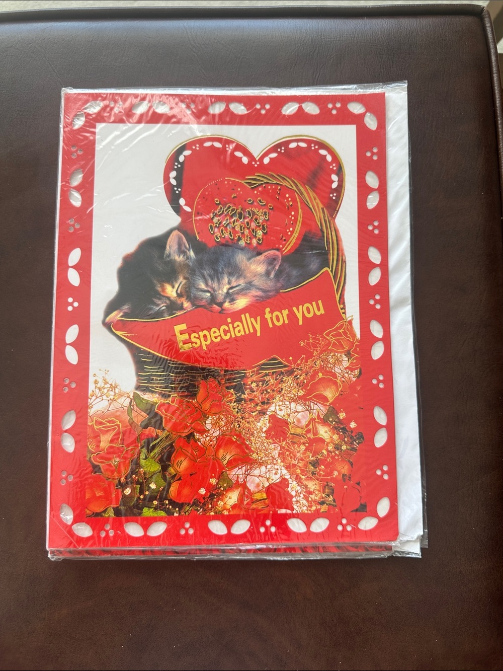 Especially For You Red Valentine’s Greeting Card with Kittens